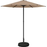 vidaXL Vrtni Parasol s Podnožjem 230 x 230 cm Poliester Pravokutni - Sivosmeđa 2 3 x 2 3 m s podlogom | shoptok.hr