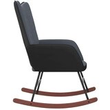 vidaXL Gugalni stol temno siv žamet in PVC | Shoptok.si