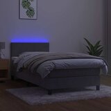  box spring s madracem LED svjetlosivi 100x200 cm baršun | shoptok.hr