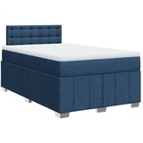 vidaXL Box spring postelja z vzmetnico modra 120x190 cm blago, (21321135) | Shoptok.si