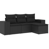  4-dijelni set vrtnih sofa od poliratana s jastucima crni | shoptok.hr