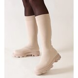 Gemre Beige fabric platform boots Nazira | ePonuda.com