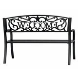  Vrtna metalna klupa s naslonom WELCOME - 127 cm | shoptok.hr