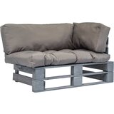 vidaXL Vrtna sofa od paleta sa sivim jastucima od borovine | shoptok.hr
