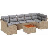  Sjedeća garnitura za vrt 8 kom. Bež i svijetlo siva poliratan 289 x 124 x 69 cm | shoptok.hr