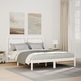 Furnova Daljši posteljni okvir brez vzmetnice bel 160x220 cm trden les, (21941077) Cene