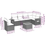 vidaXL 7-dijelni set vrtnih sofa od poliratana s jastucima sivi | shoptok.hr