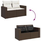  6-dijelni set vrtnih sofa od poliratana s jastucima smeđi | shoptok.hr
