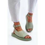 Kesi Comfortable women's platform sandals, green Rubie cene