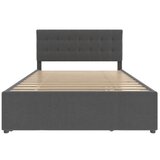 Lumor Oblazinjena postelja 140x200 cm z dodatno posteljo 90x190 cm iz lanu, 3 predali in letveno podlago – siva, (22150973) | Shoptok.si