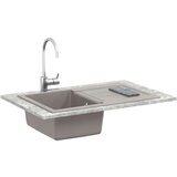  Umivalnica Siva 780 x 500 mm 80% Kvarc in 20% Smola - - Siva - 17.82 - 780 x 500 mm - 2025-vidaXL-Uvoz_2 | Shoptok.si