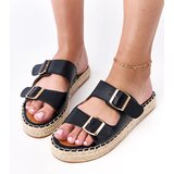  Black espadrille slides with buckles Kasina | shoptok.hr