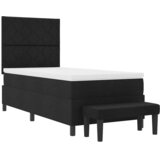  Krevet s opruga kutije s uzglavljem Crna 90 x 190 cm tkanina | shoptok.hr