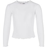 Urban Classics Girls' Long Sleeved Short Rib White | ePonuda.com