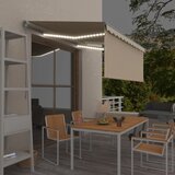 vidaXL ročno zložljiva tenda s senčilom led 3,5x2,5 m krem | Shoptok.si