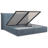 Makamii Modra oblazinjena zakonska postelja s prostorom za shranjevanje z letvenim dnom 160x200 cm Esala – | Shoptok.si