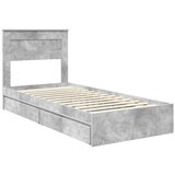  Okvir za krevet s ladicama Betonski sivi 75 x 190 cm | shoptok.hr