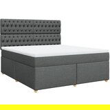 Maison Chic Box spring postelja - Vzmetna postelja z vzmetnico temno siva 180x200 cm blago SL5300, (21903410) | Shoptok.si