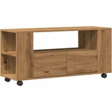 Maison Chic TV omarica - TV stojalo - Televizijska omarica s kolesi artisan hrast 102x34,5x43 cm inženirski les, (21702225) | Shoptok.si