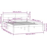  Okvir za krevet od masivne borovine bijeli 120 x 200 cm | shoptok.hr
