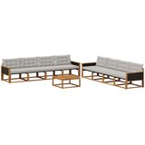  Set vanjskih sofa s jastukom 9 pcs Prirodna i svjetlosiva | shoptok.hr