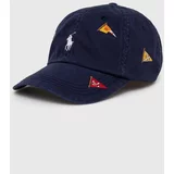Polo Ralph Lauren Bombažna bejzbolska kapa mornarsko modra barva, 710926397