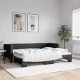  Dnevni krevet na razvlačenje crni 80 x 200 cm od tkanine | shoptok.hr