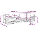  Set vanjskih sofa 7 pcs Bijela i bež 304 x 130,5 x 73 cm | shoptok.hr