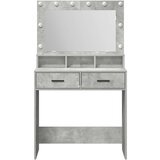  Toaletni stol s LED svjetlom betonski sivi 79x41x135 cm | shoptok.hr