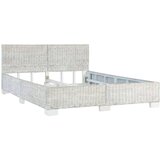 vidaXL okvir za krevet od prirodnog ratana sivi 140 x 200 cm | shoptok.hr
