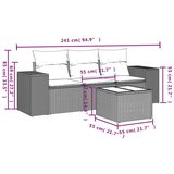  4-dijelni set vrtnih sofa od poliratana s jastucima crni | shoptok.hr