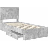  Krevetna konstrukcija s ladicama Betonski sivi 90 x 200 cm | shoptok.hr