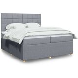 vidaXL Krevet s oprugama i madracem svjetlosivi 200 x 200cm od tkanine | shoptok.hr