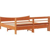  Okvir kreveta s uzglavljem voštano smeđi 200x200 cm od borovine | shoptok.hr
