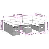  10-dijelni set vrtnih sofa s jastucima crni od poliratana | shoptok.hr