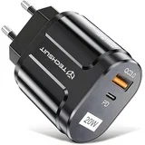 Mrežna punjačica Premium – USB-A, QC 3.0, USB-C, 20 W – Crna KP27194
