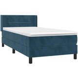 Box spring krevet s madracem tamnoplavi 90x200 cm baršunasti | shoptok.hr