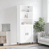 vidaXL Visoka omara bela 69,5x34x180 cm inženirski les | Shoptok.si