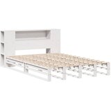  Krevet s regalom za knjige bez madraca bijeli 135x190cm od drva | shoptok.hr