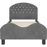  Krevet za djecu s uzglavljem Tamnosiva 80 x 160 cm Baršun | shoptok.hr