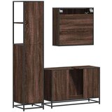 vidaXL 3-dijelni set kupaonskog namještaja boja smeđeg hrasta drveni | shoptok.hr