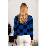Fenzy Pulover S Karo Uzorkom Salanilla, Plavo-Crni | shoptok.hr
