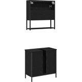  Set namještaja za kupaonicu Zidne 2 pcs Crna Konstruirano drvo | Eponuda.ba