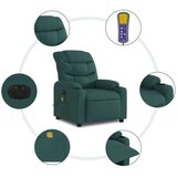  Električni masažni naslonjač od tkanine tamnozeleni | shoptok.hr