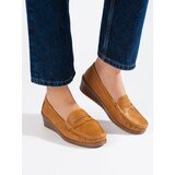 Shelvt Women's brown loafers cene