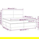  Box spring postelja vzmetnico LED kapučino 200x200 cm um. usnje | Shoptok.si