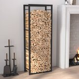vidaXL Stojalo za drva mat črno 50x28x132 cm jeklo Cene