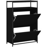 Furnova Omarica za čevlje črna 75x34x112 cm inženirski les, (21955682) | Shoptok.si