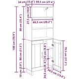 vidaXL Visok predalnik Umetni hrast 69,5 x 34 x 180 cm | Shoptok.si