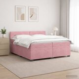  s box springom, madracem i LED-om Ružičasta 200 x 200 cm | shoptok.hr
